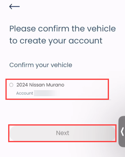 A screenshot of a car registration form Description automatically generated