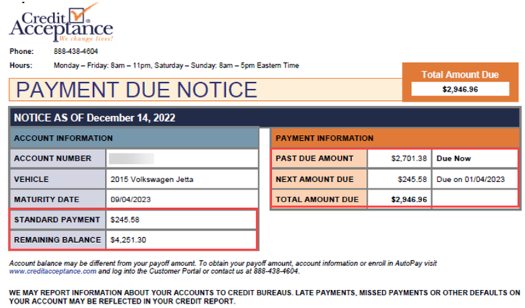 A screenshot of a credit report Description automatically generated