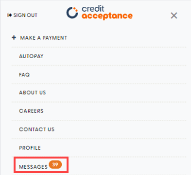 A screenshot of a credit acceptance form Description automatically generated