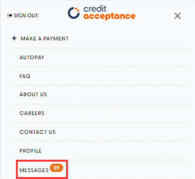 A screenshot of a credit acceptance form Description automatically generated